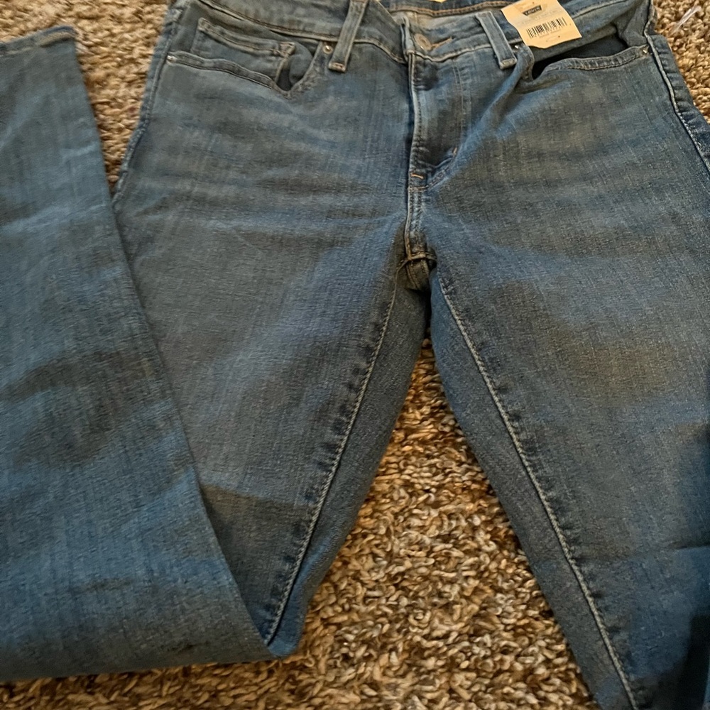 Levi's Wedgie Womens Unisex 32 x28 Button Front Straight High Rise Distress NWT